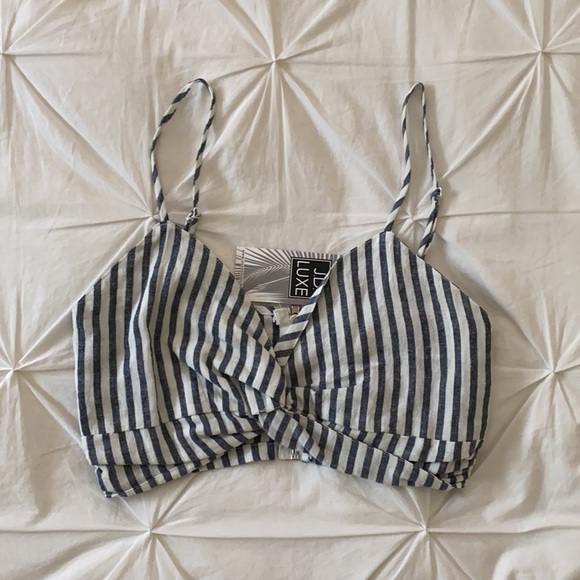 J.D. Luxe Striped Jumpsuit size Small - Picture 2 of 4